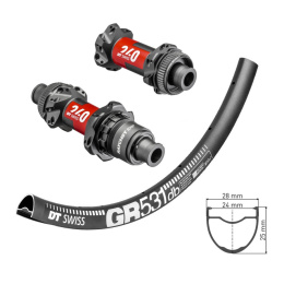 Koła 24h DT Swiss GR531 db + DT 240, 24mm, od 1700g